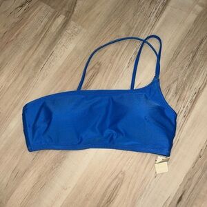 nwt aerie one shoulder bright blue bathing suit top